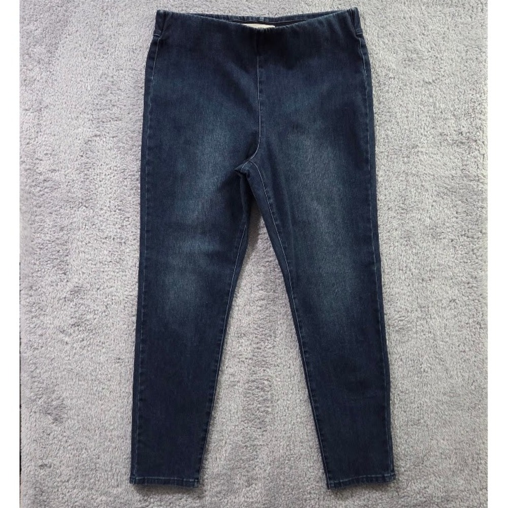 Soft Surroundings Metro Denim Leggings Womens TL Dark Wash Pull On Stretch Jeans